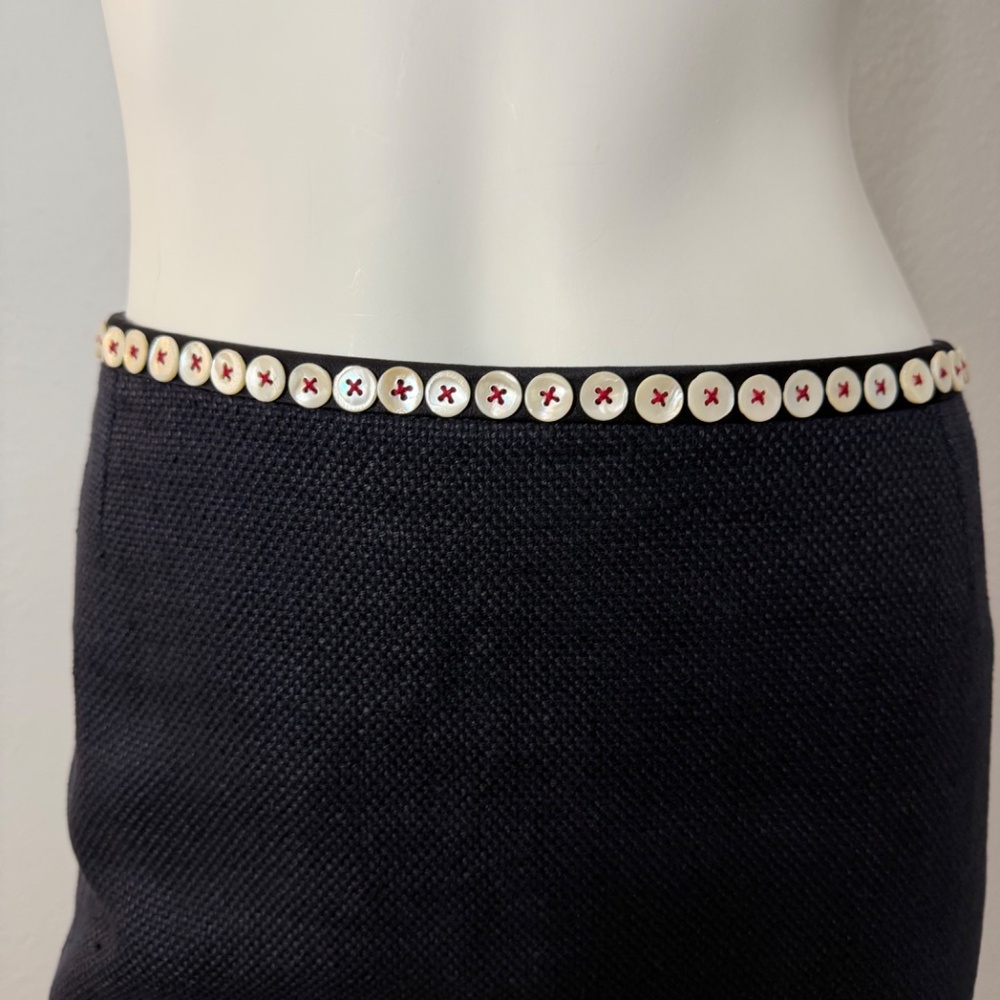 Alexander McQueen 2005 Archive Runway Indigo Linen Tailored Pencil Skirt 40 4-6 - Picture 7 of 15